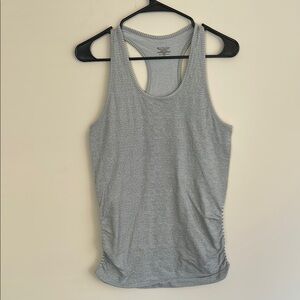 Athleta Gray Fitted Ruched Tank Top